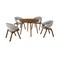 Armen Living Arcadia and Talulah 42" Round Gray and Walnut Wood 5 Piece Dining Set SETARDI5TAGRWA42 - alternate 1